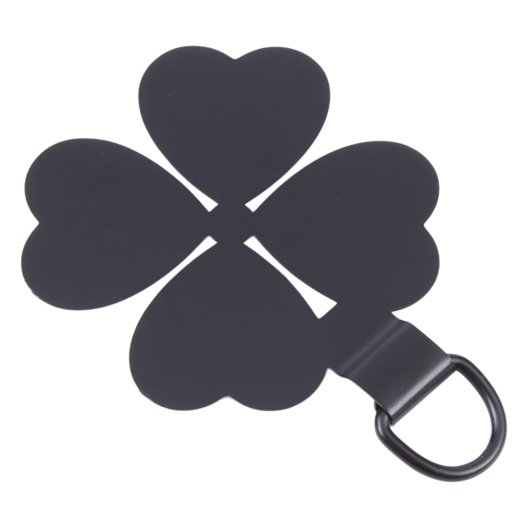 Four-leaf Metal Mobile Phone Lanyard Fixing Gasket(Black)
