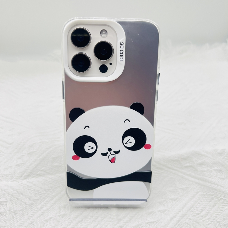 For iPhone 15 Pro Cartoon Panda TPU Hybrid PC Phone Case(Wink Panda)