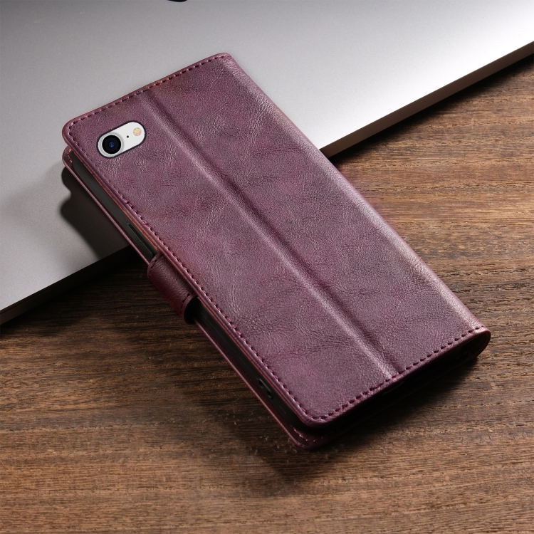 For iPhone SE 2022 / SE 2020 / 8 / 7 N.BEKUS CSJ-P1 Solid Color Leather Phone Case(Wine Red) For iPhone SE 2022 / SE 2020 / 8 / 7 N.BEKUS CSJ-P1 Solid Color Leather Phone Case(Wine Red)