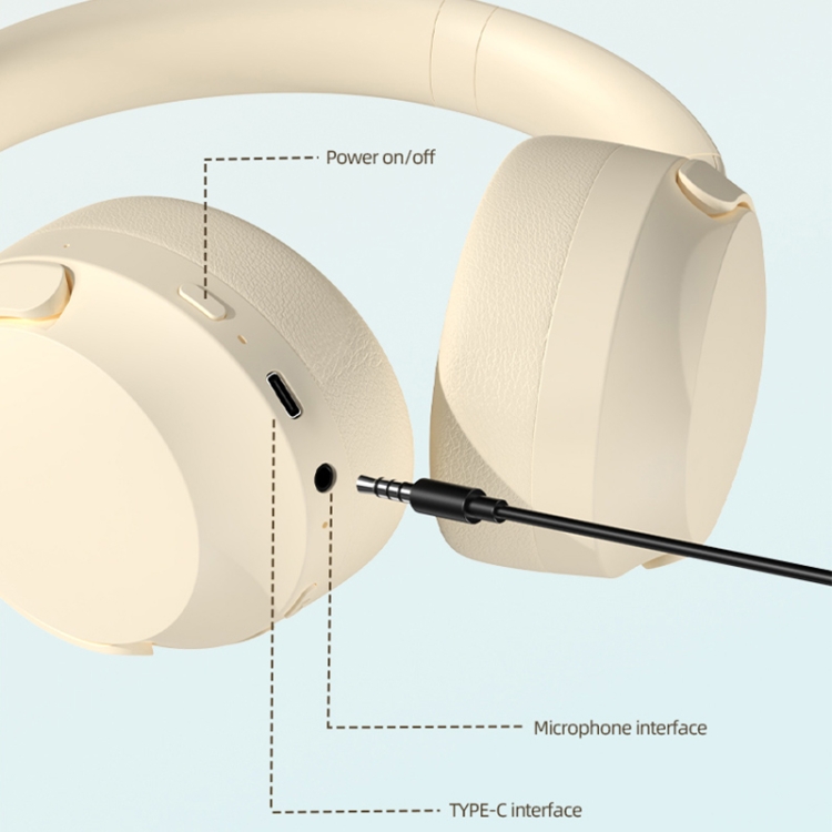 NC10 ANC Active Noise Reduction Head-mounted Bluetooth Earphone(Beige) NC10 ANC Active Noise Reduction Head-mounted Bluetooth Earphone(Beige)