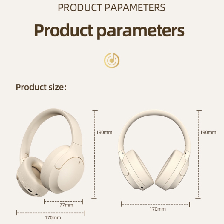 NC10 ANC Active Noise Reduction Head-mounted Bluetooth Earphone(Beige) NC10 ANC Active Noise Reduction Head-mounted Bluetooth Earphone(Beige)
