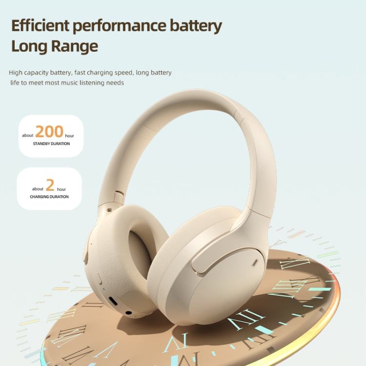 NC10 ANC Active Noise Reduction Head-mounted Bluetooth Earphone(Beige) NC10 ANC Active Noise Reduction Head-mounted Bluetooth Earphone(Beige)