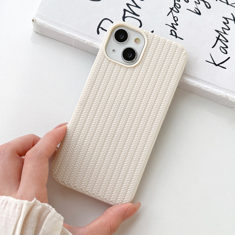 For iPhone 13 Pro Max Weave Texture TPU Phone Case(White) For iPhone 13 Pro Max Weave Texture TPU Phone Case(White)