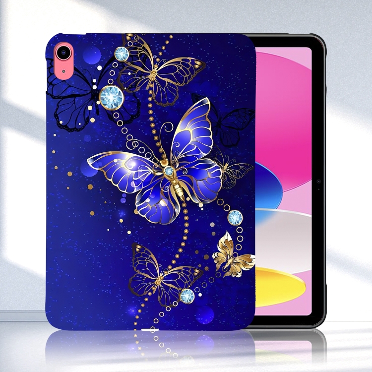 For iPad 10th Gen 10.9 2022 Color Painting Pattern Smart Tablet TPU Case(Blue Butterfly) For iPad 10th Gen 10.9 2022 Color Painting Pattern Smart Tablet TPU Case(Blue Butterfly)