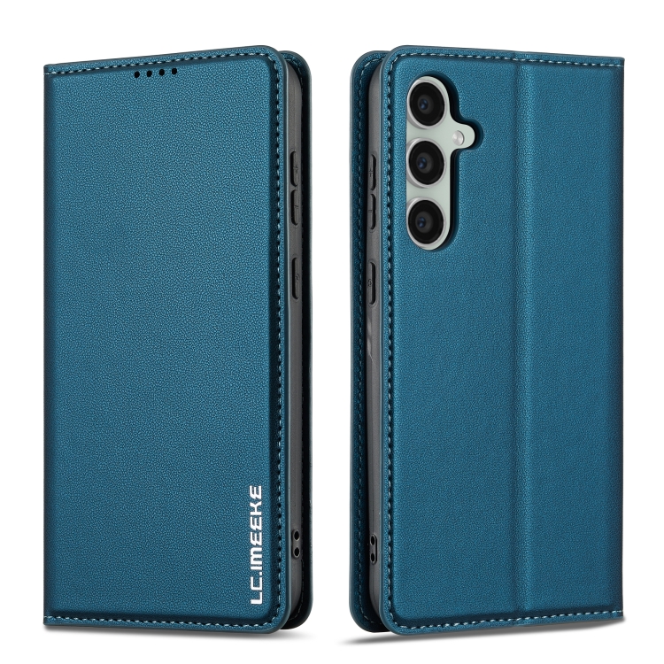 For Samsung Galaxy S23 5G LC.IMEEKE L1 Series Frosted Fine Texture PU Phone Case(Blue) For Samsung Galaxy S23 5G LC.IMEEKE L1 Series Frosted Fine Texture PU Phone Case(Blue)