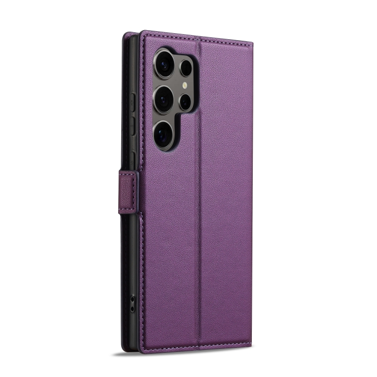For Samsung Galaxy S25 Ultra 5G LC.IMEEKE L1 Series Frosted Fine Texture PU Phone Case(Purple) For Samsung Galaxy S25 Ultra 5G LC.IMEEKE L1 Series Frosted Fine Texture PU Phone Case(Purple)