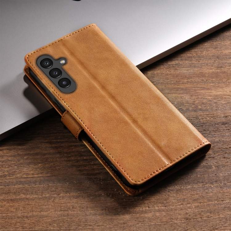 For Samsung Galaxy S23 FE 5G N.BEKUS CSJ-P1 Solid Color Leather Phone Case(Brown) For Samsung Galaxy S23 FE 5G N.BEKUS CSJ-P1 Solid Color Leather Phone Case(Brown)