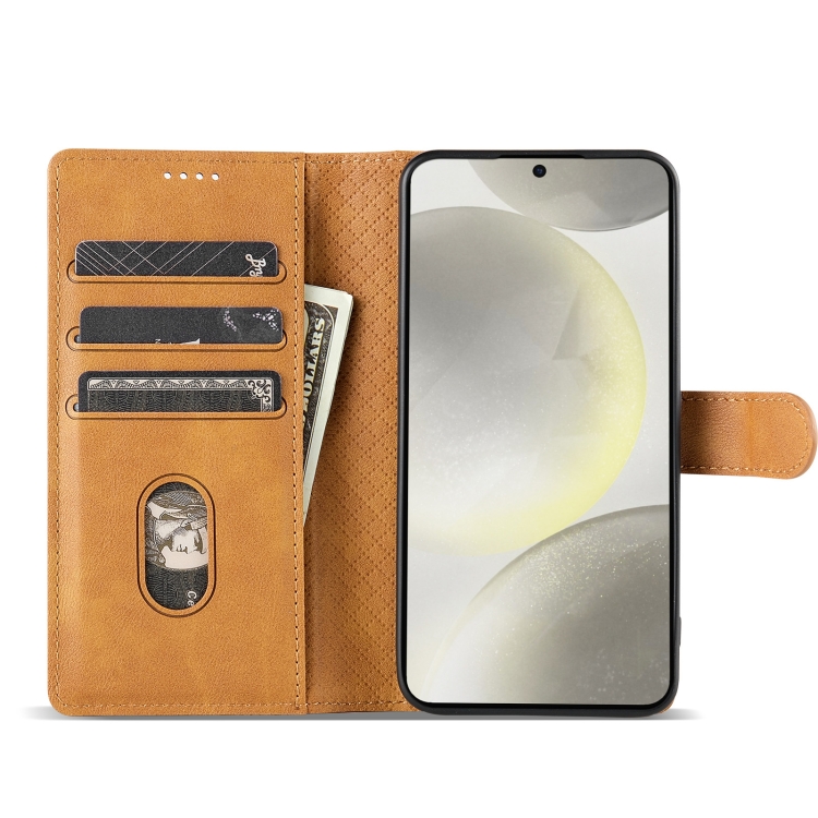 For Samsung Galaxy S23 FE 5G N.BEKUS CSJ-P1 Solid Color Leather Phone Case(Brown) For Samsung Galaxy S23 FE 5G N.BEKUS CSJ-P1 Solid Color Leather Phone Case(Brown)
