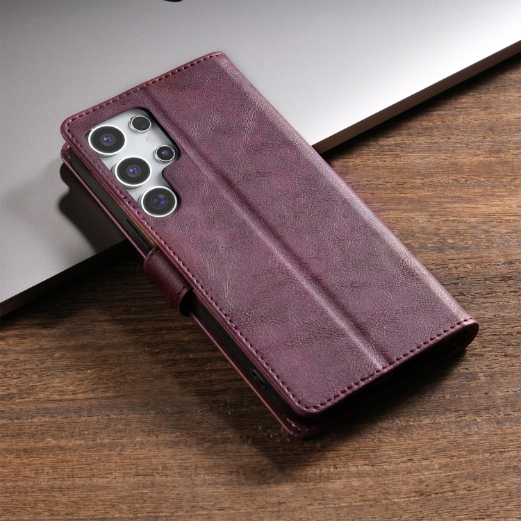 For Samsung Galaxy S23 Ultra 5G N.BEKUS CSJ-P1 Solid Color Leather Phone Case(Wine Red) For Samsung Galaxy S23 Ultra 5G N.BEKUS CSJ-P1 Solid Color Leather Phone Case(Wine Red)