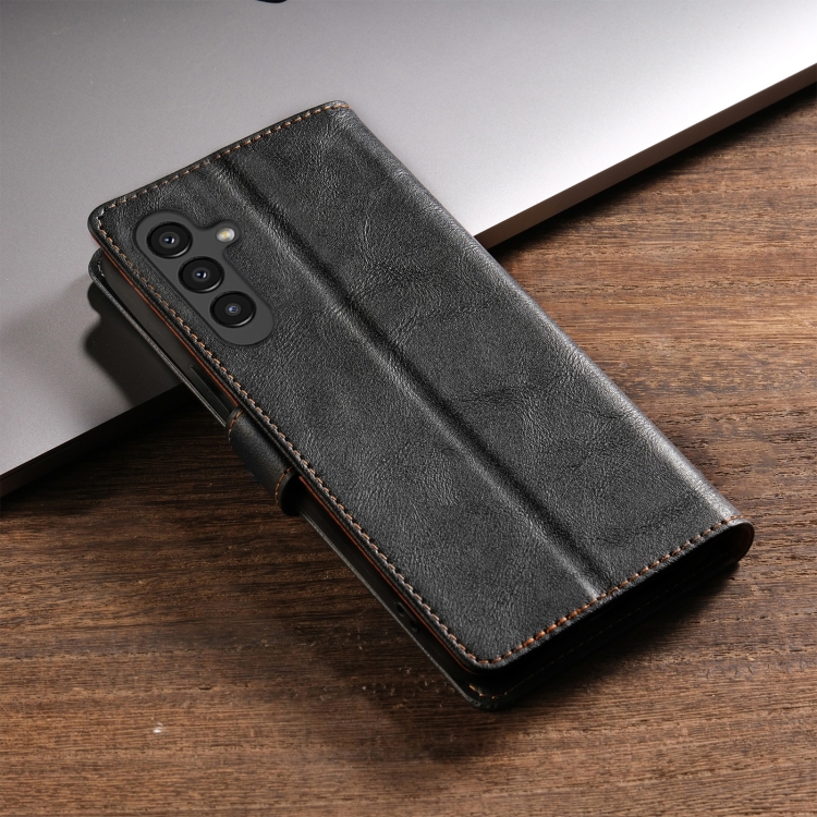For Samsung Galaxy S24 5G N.BEKUS CSJ-P1 Solid Color Leather Phone Case(Black) For Samsung Galaxy S24 5G N.BEKUS CSJ-P1 Solid Color Leather Phone Case(Black)