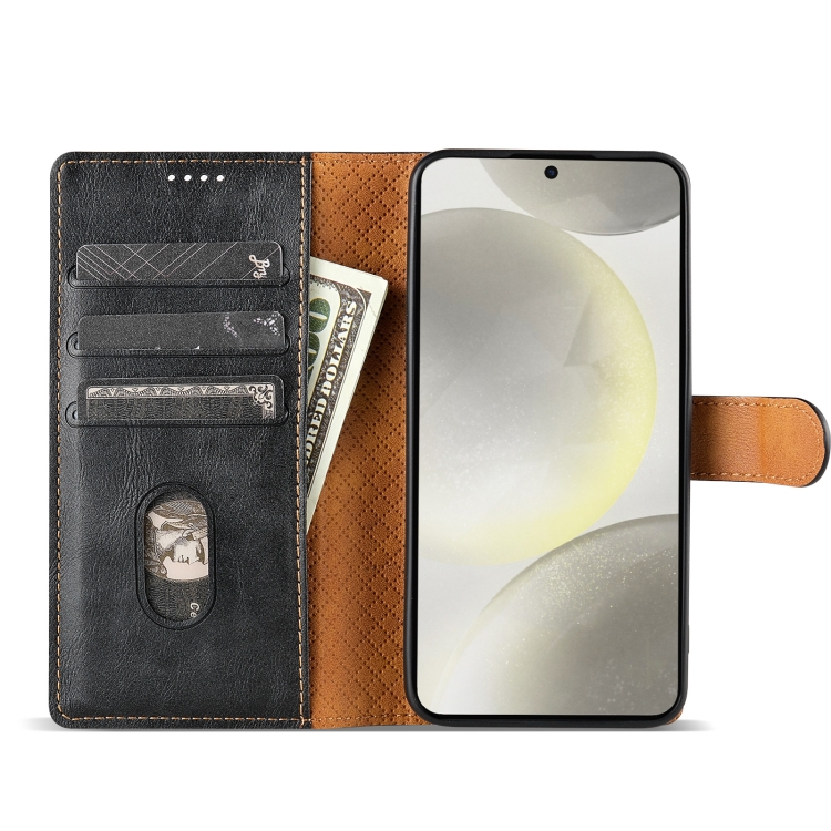 For Samsung Galaxy S24 5G N.BEKUS CSJ-P1 Solid Color Leather Phone Case(Black) For Samsung Galaxy S24 5G N.BEKUS CSJ-P1 Solid Color Leather Phone Case(Black)