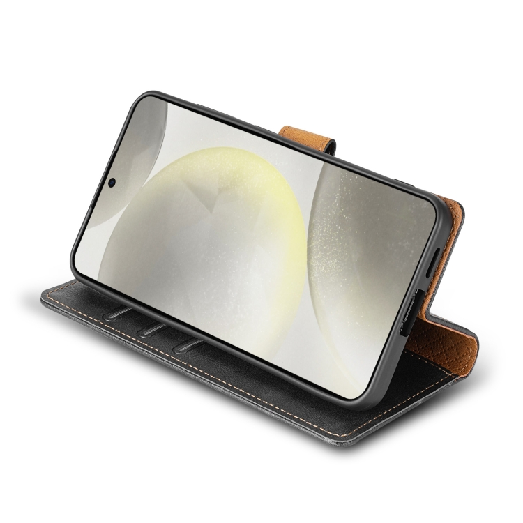 For Samsung Galaxy S24 5G N.BEKUS CSJ-P1 Solid Color Leather Phone Case(Black) For Samsung Galaxy S24 5G N.BEKUS CSJ-P1 Solid Color Leather Phone Case(Black)