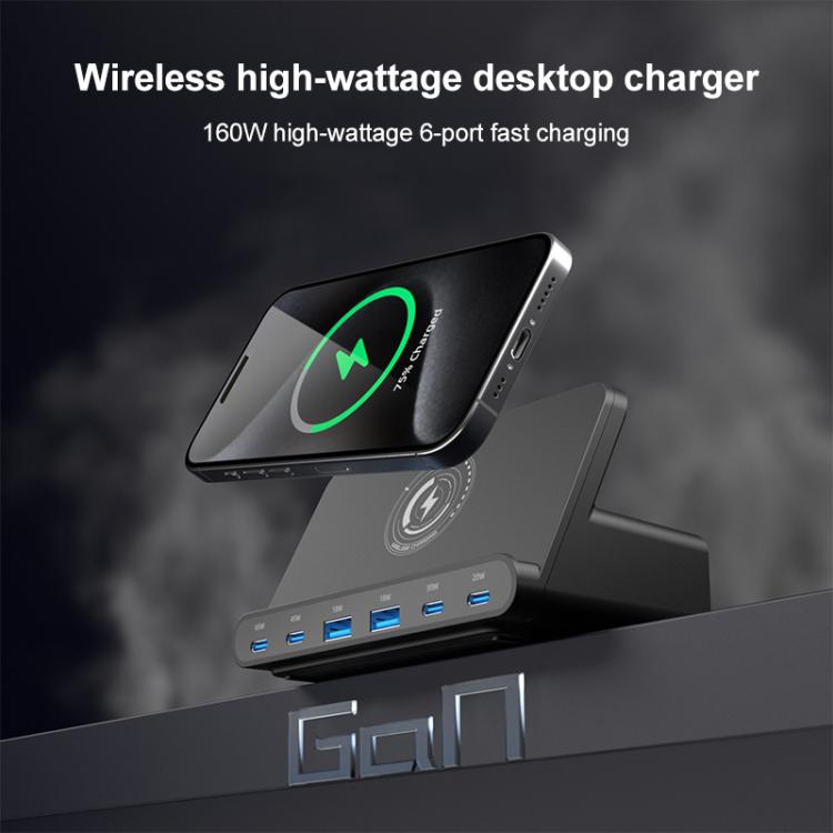 160W 4 x Type-C + 2 x USB Multi Ports Charger Support QI Wireless Charging(EU Plug) 160W 4 x Type-C + 2 x USB Multi Ports Charger Support QI Wireless Charging(EU Plug)