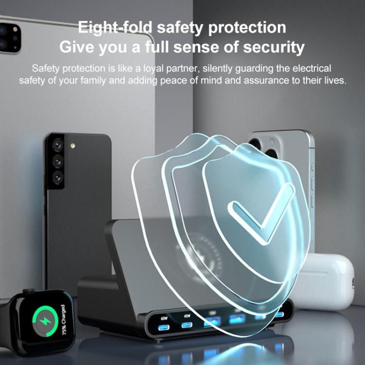 160W 4 x Type-C + 2 x USB Multi Ports Charger Support QI Wireless Charging(EU Plug) 160W 4 x Type-C + 2 x USB Multi Ports Charger Support QI Wireless Charging(EU Plug)