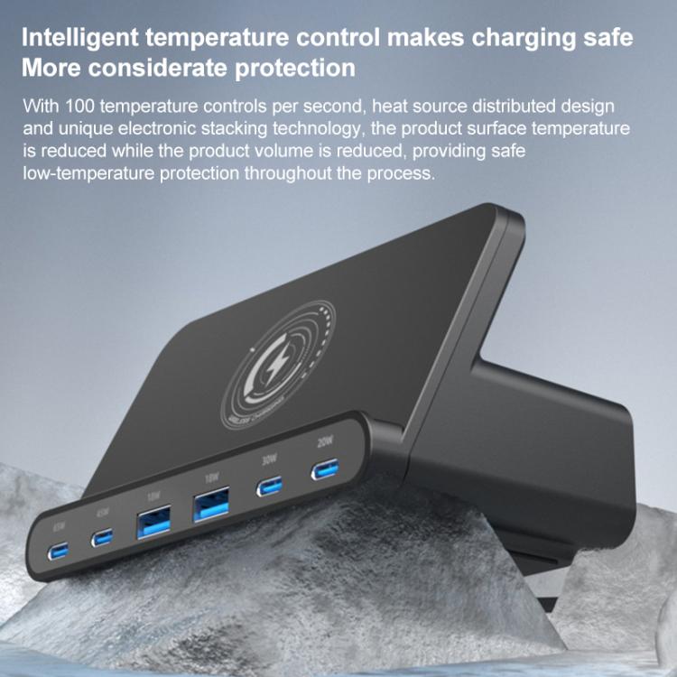 160W 4 x Type-C + 2 x USB Multi Ports Charger Support QI Wireless Charging(EU Plug) 160W 4 x Type-C + 2 x USB Multi Ports Charger Support QI Wireless Charging(EU Plug)