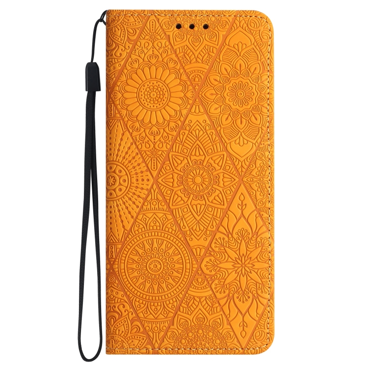 For Samsung Galaxy S24 FE 5G Ethnic Embossed Adsorption Leather Phone Case(Yellow) For Samsung Galaxy S24 FE 5G Ethnic Embossed Adsorption Leather Phone Case(Yellow)