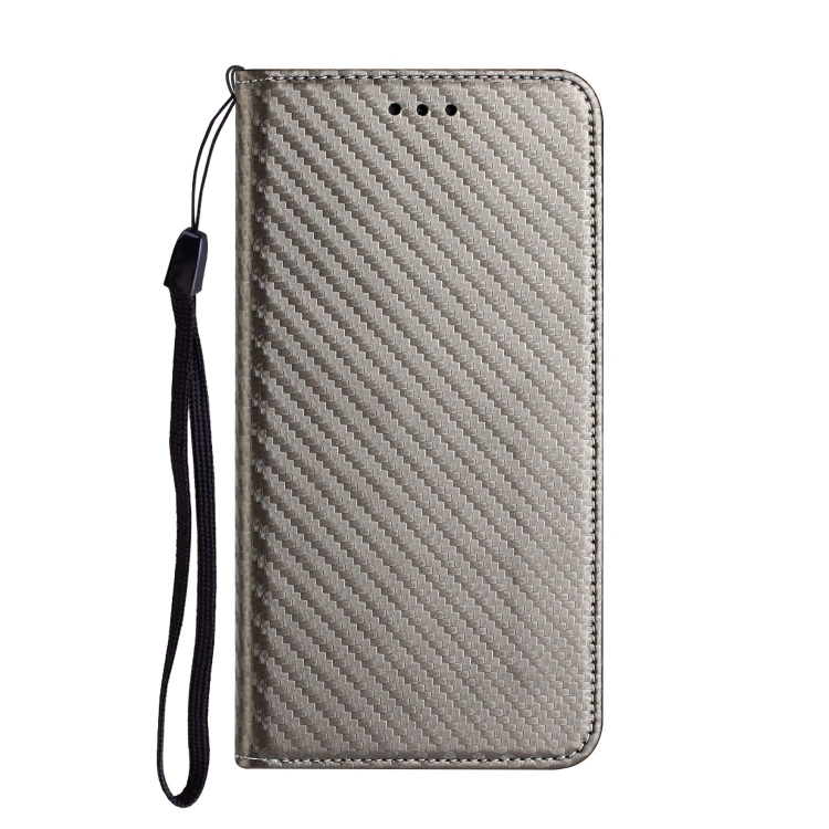 For iPhone 16 Pro Carbon Fiber Texture Magnetic Flip Leather Phone Case(Grey) For iPhone 16 Pro Carbon Fiber Texture Magnetic Flip Leather Phone Case(Grey)