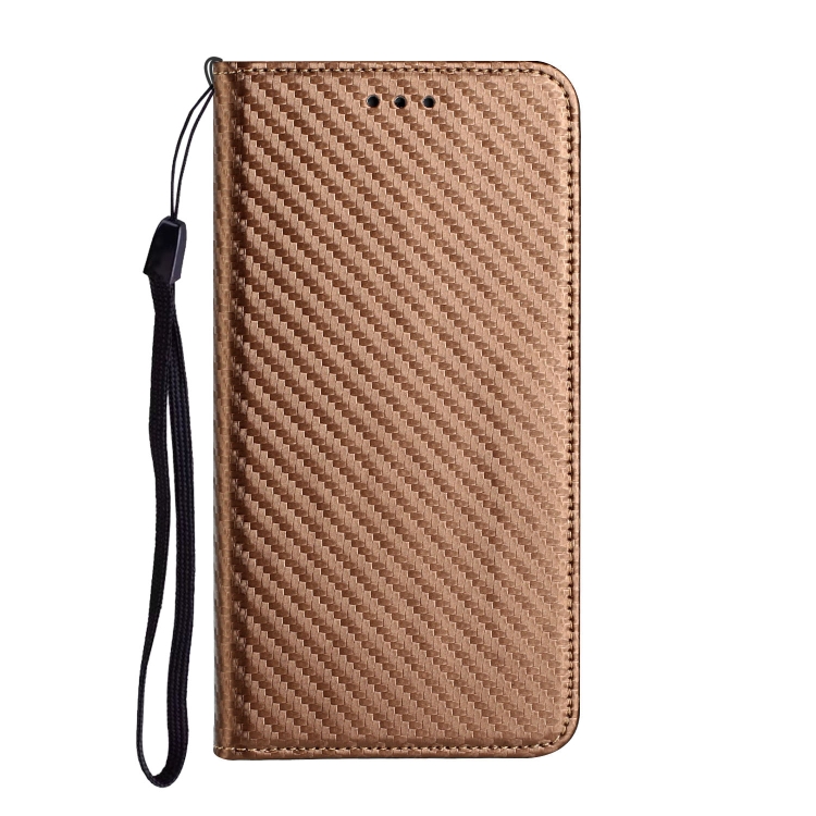For iPhone 16 Carbon Fiber Texture Magnetic Flip Leather Phone Case(Brown) For iPhone 16 Carbon Fiber Texture Magnetic Flip Leather Phone Case(Brown)
