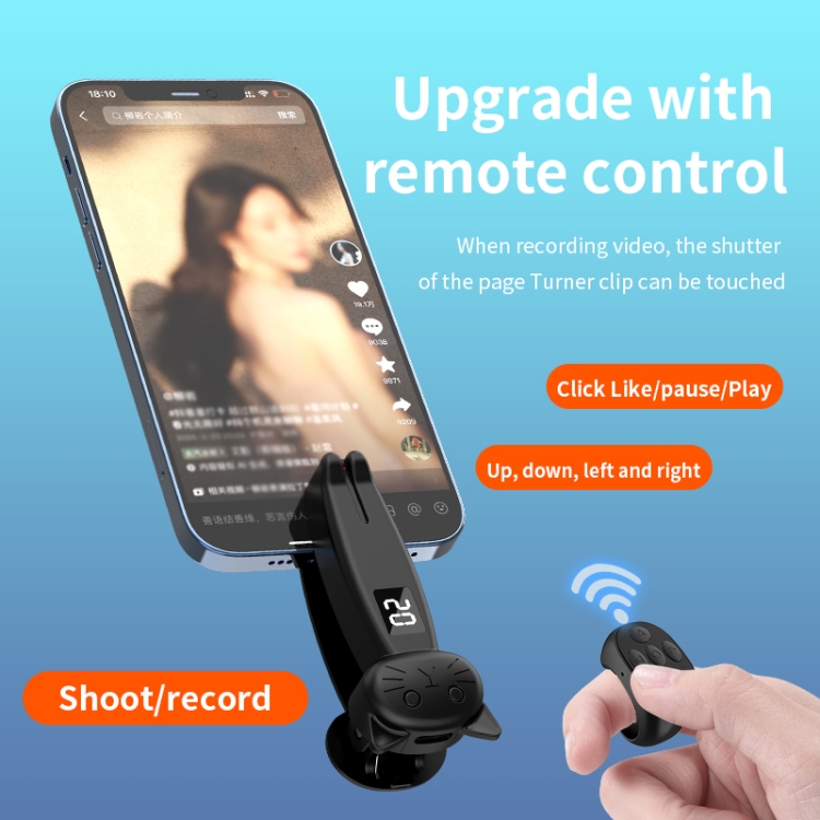 JX-05Pro Portable Smart Cell Phone Tablet Screen Clicker Page Turner with Remote Control(Black) JX-05Pro Portable Smart Cell Phone Tablet Screen Clicker Page Turner with Remote Control(Black)