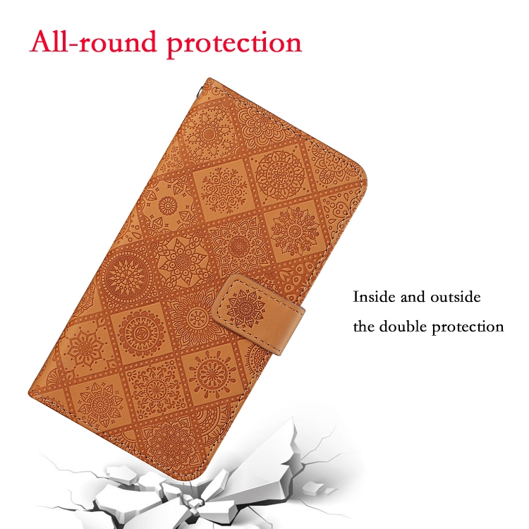 For Honor X6a / X6b Ethnic Style Embossed Pattern Leather Phone Case(Brown)