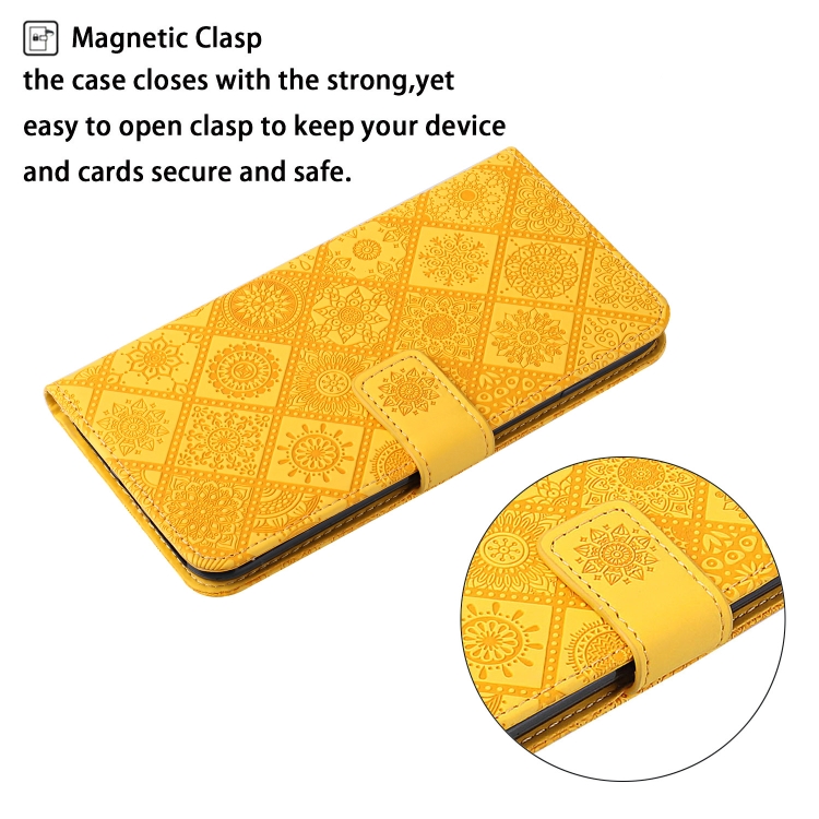 For Samsung Galaxy S24 FE 5G Ethnic Style Embossed Pattern Leather Phone Case(Yellow) For Samsung Galaxy S24 FE 5G Ethnic Style Embossed Pattern Leather Phone Case(Yellow)