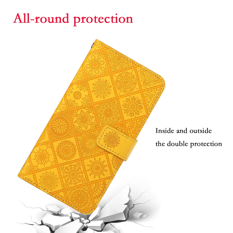 For Samsung Galaxy S24 FE 5G Ethnic Style Embossed Pattern Leather Phone Case(Yellow) For Samsung Galaxy S24 FE 5G Ethnic Style Embossed Pattern Leather Phone Case(Yellow)