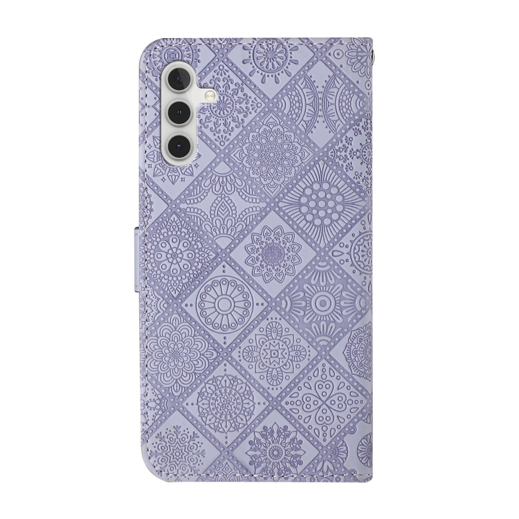 For Samsung Galaxy S25+ 5G Ethnic Style Embossed Pattern Leather Phone Case(Purple) For Samsung Galaxy S25+ 5G Ethnic Style Embossed Pattern Leather Phone Case(Purple)