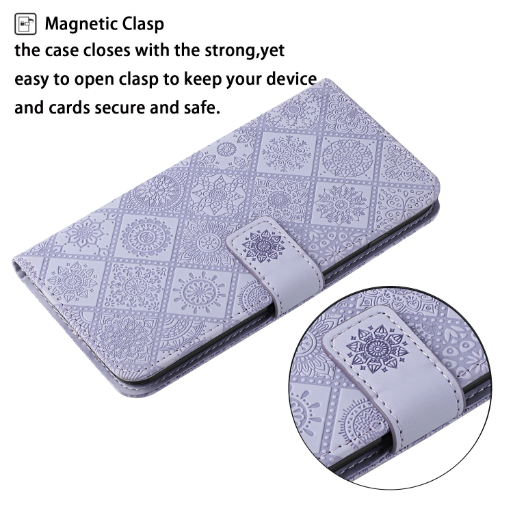 For Samsung Galaxy S25+ 5G Ethnic Style Embossed Pattern Leather Phone Case(Purple) For Samsung Galaxy S25+ 5G Ethnic Style Embossed Pattern Leather Phone Case(Purple)