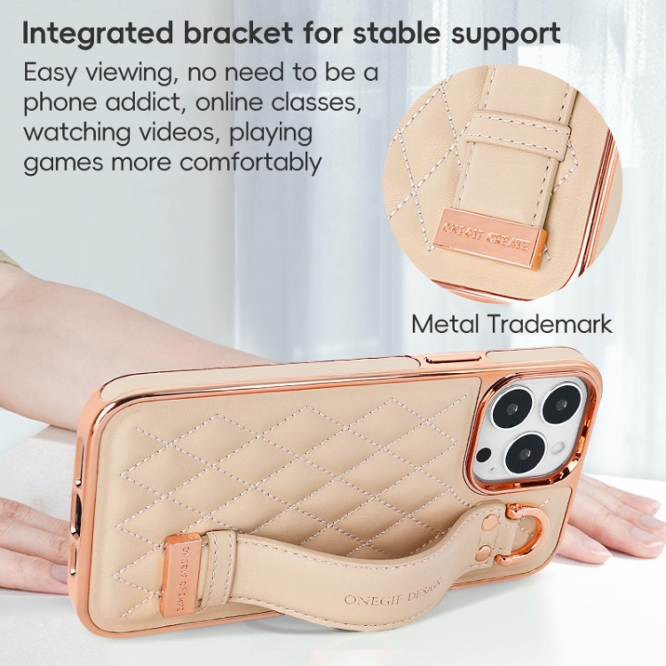 For iPhone 13 Pro Max VIETAO Rhombic Texture Wristband PU Phone Case(Brown) For iPhone 13 Pro Max VIETAO Rhombic Texture Wristband PU Phone Case(Brown)