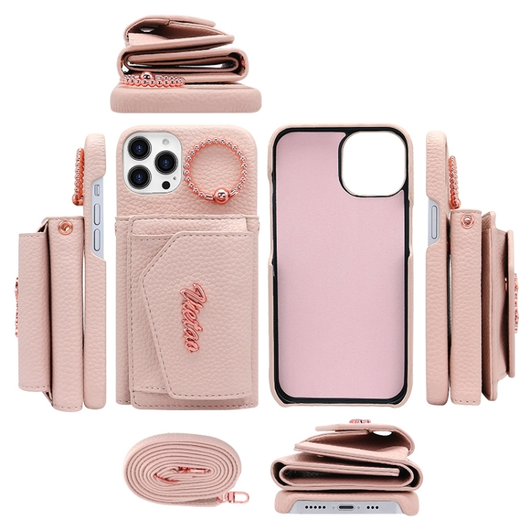 For iPhone 13 Pro Max VIETAO Ring Holder Wallet PU Phone Case with Lanyard(Black) For iPhone 13 Pro Max VIETAO Ring Holder Wallet PU Phone Case with Lanyard(Black)
