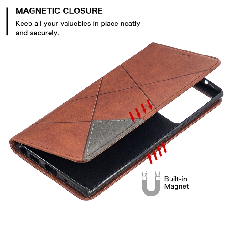 For Samsung Galaxy Note 20 Ultra Rhombus Texture Horizontal Flip Magnetic Leather Case with Holder & Card Slots & Wallet(Brown) For Samsung Galaxy Note 20 Ultra Rhombus Texture Horizontal Flip Magnetic Leather Case with Holder & Card Slots & Wallet(Brown)