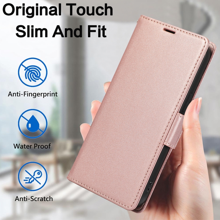 For iPhone 14 Pro Side Buckle RFID Anti-theft Leather Phone Case(Rose Gold) For iPhone 14 Pro Side Buckle RFID Anti-theft Leather Phone Case(Rose Gold)