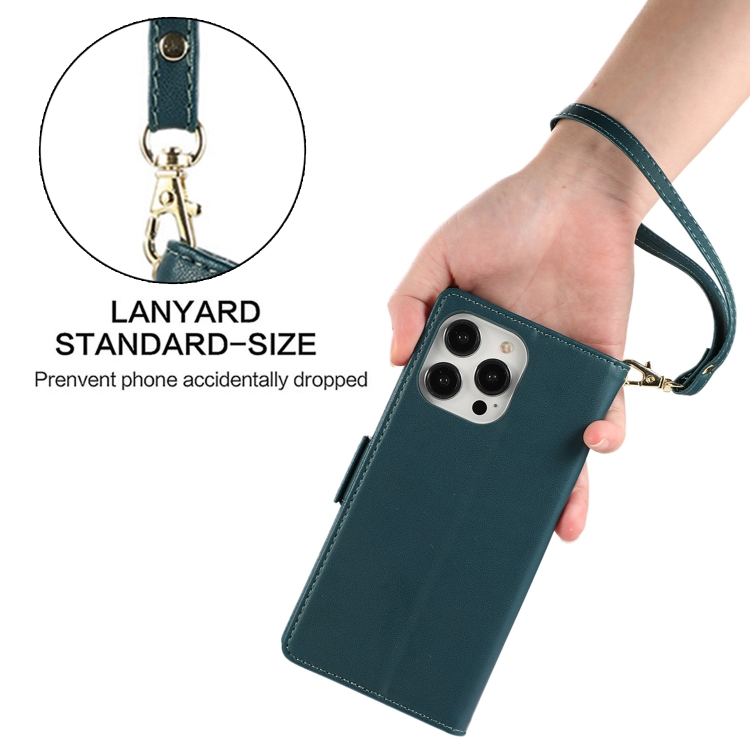 For iPhone 14 Plus Side Buckle RFID Anti-theft Leather Phone Case(Green) For iPhone 14 Plus Side Buckle RFID Anti-theft Leather Phone Case(Green)
