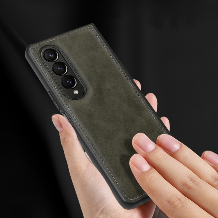 For Samsung Galaxy Z Fold4 VIETAO Plain Leather PU Phone Case(Black) For Samsung Galaxy Z Fold4 VIETAO Plain Leather PU Phone Case(Black)
