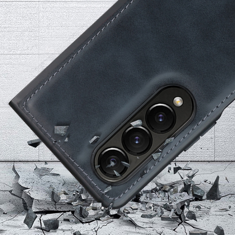 For Samsung Galaxy Z Fold4 VIETAO Plain Leather PU Phone Case(Black) For Samsung Galaxy Z Fold4 VIETAO Plain Leather PU Phone Case(Black)