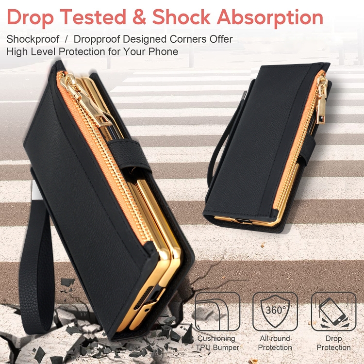 For Samsung Galaxy Z Fold5 VIETAO RFID Wallet Leather Phone Case with Wrist Strap(Red) For Samsung Galaxy Z Fold5 VIETAO RFID Wallet Leather Phone Case with Wrist Strap(Red)