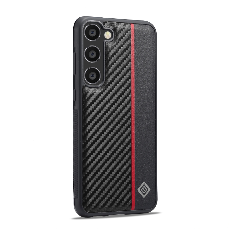 For Samsung Galaxy S25 5G LC.IMEEKE 3 in 1 Carbon Fiber Texture Shockproof Phone Case(Black)