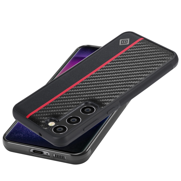 For Samsung Galaxy S25 5G LC.IMEEKE 3 in 1 Carbon Fiber Texture Shockproof Phone Case(Black)