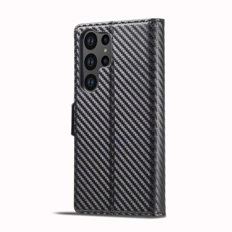 For Samsung Galaxy S25 Ultra 5G LC.IMEEKE Carbon Fiber Leather Phone Case(Vertical Black) For Samsung Galaxy S25 Ultra 5G LC.IMEEKE Carbon Fiber Leather Phone Case(Vertical Black)