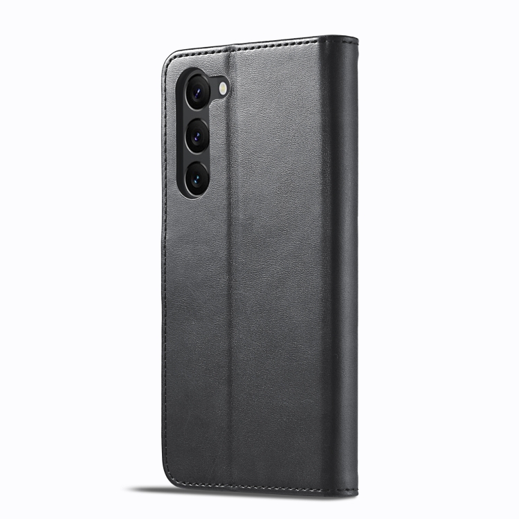 For Samsung Galaxy S25 5G LC.IMEEKE Calf Texture Leather Phone Case(Black) For Samsung Galaxy S25 5G LC.IMEEKE Calf Texture Leather Phone Case(Black)