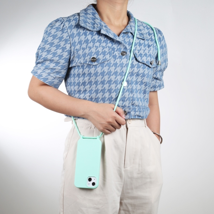 For iPhone 16 Pro Candy Colors TPU Protective Phone Case with Lanyard (Mint Green) For iPhone 16 Pro Candy Colors TPU Protective Phone Case with Lanyard (Mint Green)