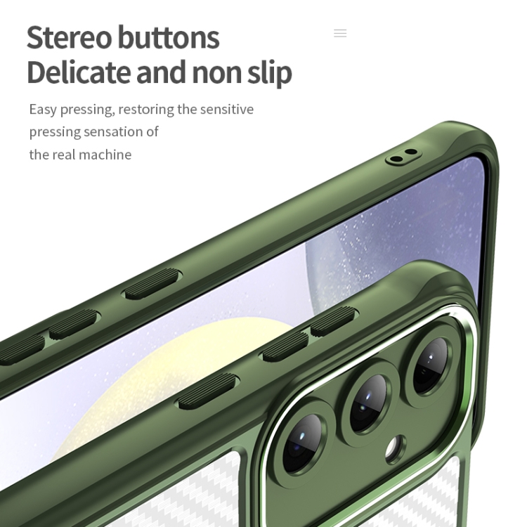 For Samsung Galaxy S25+ 5G Carbon Fiber Texture MagSafe Translucent Phone Case(Green) For Samsung Galaxy S25+ 5G Carbon Fiber Texture MagSafe Translucent Phone Case(Green)