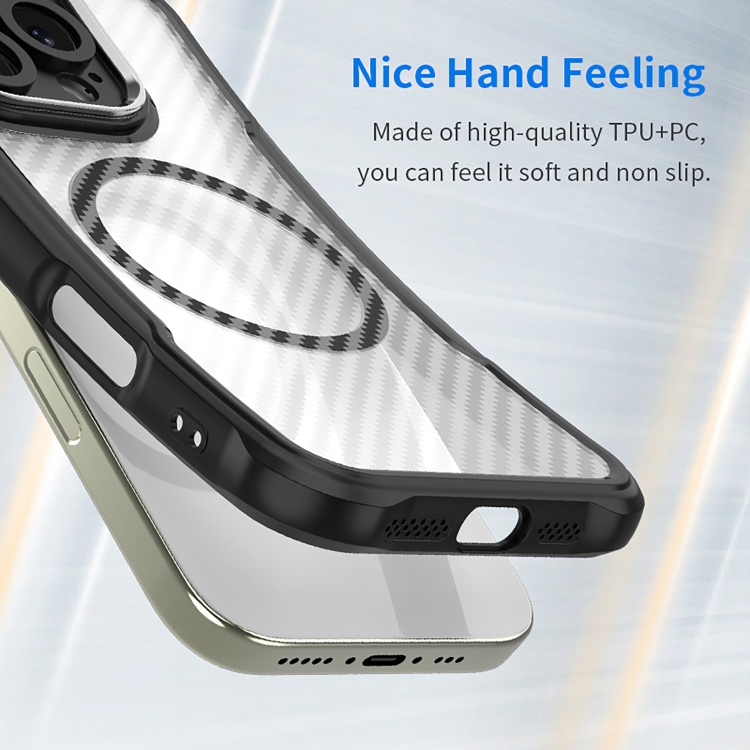 For Samsung Galaxy S25 Ultra 5G Carbon Fiber Texture MagSafe Translucent Phone Case(Black) For Samsung Galaxy S25 Ultra 5G Carbon Fiber Texture MagSafe Translucent Phone Case(Black)