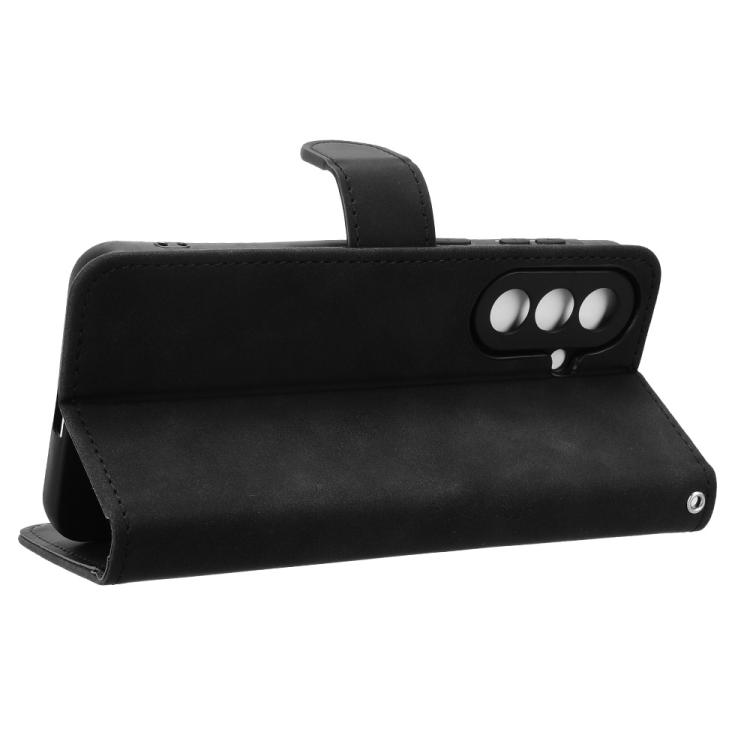 For Samsung Galaxy A27 5G Skin Feel Magnetic Flip Leather Phone Case(Black)