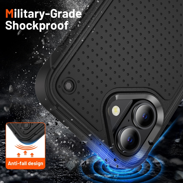 For iPhone 16 Plus PC + TPU Shockproof Protective Phone Case(Black+Black) For iPhone 16 Plus PC + TPU Shockproof Protective Phone Case(Black+Black)