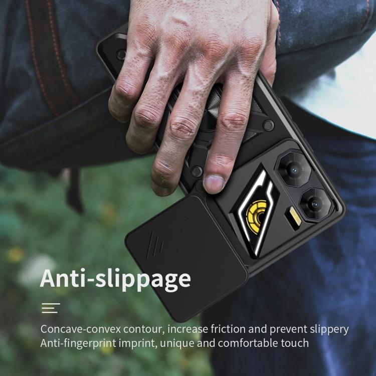 For ZTE nubia Neo 3 Sliding Camera Cover Design TPU+PC Phone Case(Black)