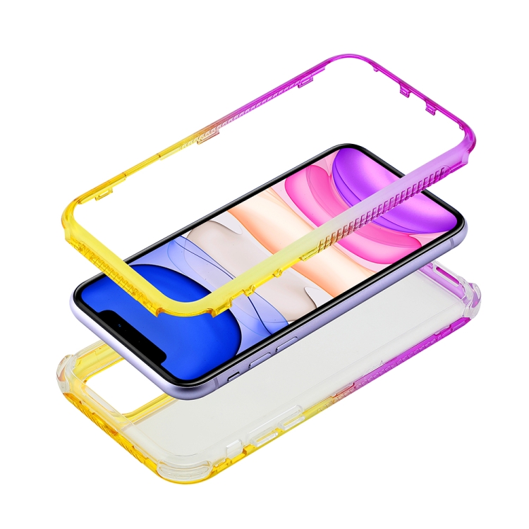 For iPhone 12 / 12 Pro 3 In 1 Dreamland PC + TPU Two-color Border Protective Case(Yellow Purple) For iPhone 12 / 12 Pro 3 In 1 Dreamland PC + TPU Two-color Border Protective Case(Yellow Purple)