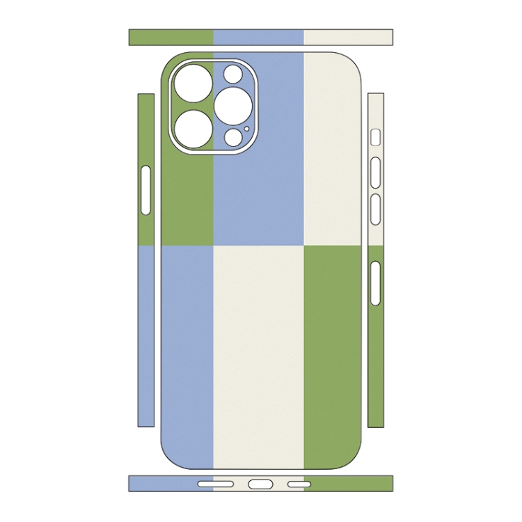 For iPhone 15 Pro Max Color Matching All-inclusive PET Phone Decal Adhesive Sticker(Blue White) For iPhone 15 Pro Max Color Matching All-inclusive PET Phone Decal Adhesive Sticker(Blue White)