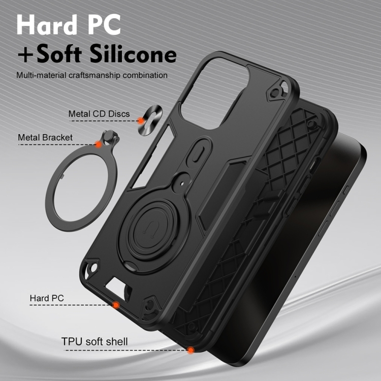 For Samsung Galaxy S25 5G Metal Ring 360 Degree Rotating Holder PC Hybrid TPU Phone Case(Black) For Samsung Galaxy S25 5G Metal Ring 360 Degree Rotating Holder PC Hybrid TPU Phone Case(Black)