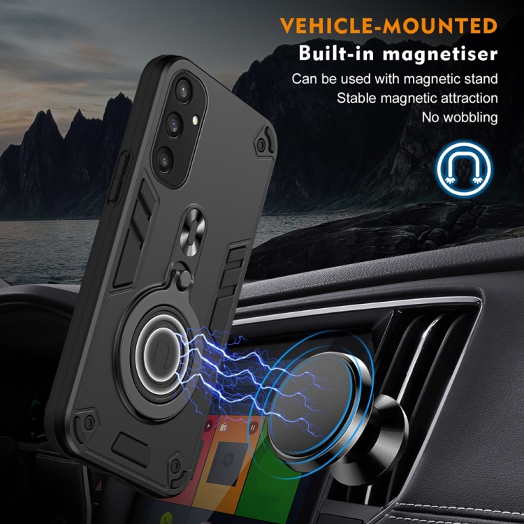 For Samsung Galaxy S25 5G Metal Ring 360 Degree Rotating Holder PC Hybrid TPU Phone Case(Black) For Samsung Galaxy S25 5G Metal Ring 360 Degree Rotating Holder PC Hybrid TPU Phone Case(Black)